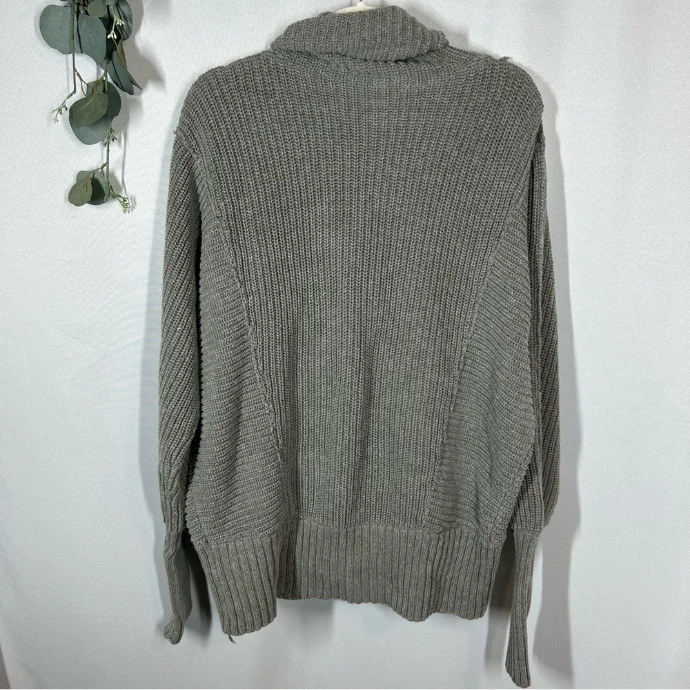 Free People | Oversized Turtleneck Knit Sweater Gray Women's Size XS